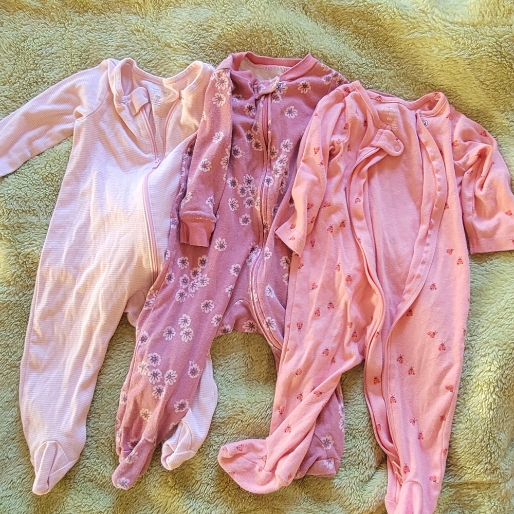 Set of Three Pink Baby Onesies